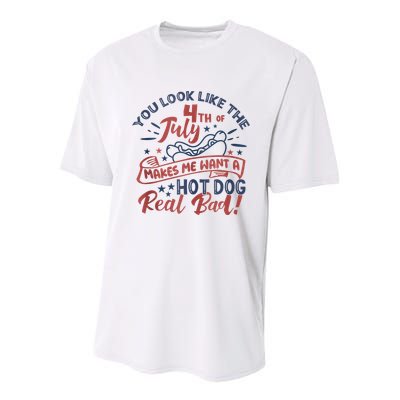 You Look Like The 4th July Makes Me Want A Hot Dog Real Bad Youth Performance Sprint T-Shirt