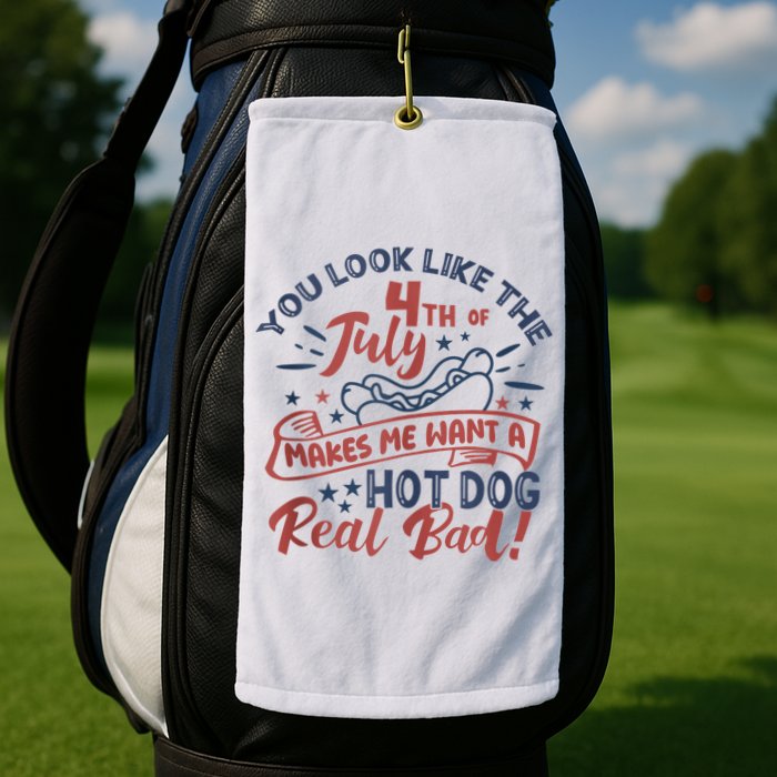 You Look Like The 4th July Makes Me Want A Hot Dog Real Bad Golf Towel