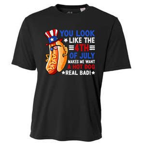 You Look Like The 4th Of July Makes Me Want A Hotdog Real Bad America Cooling Performance Crew T-Shirt