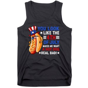 You Look Like The 4th Of July Makes Me Want A Hotdog Real Bad America Tank Top