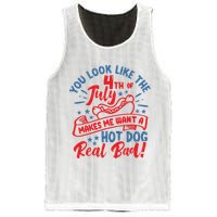 You Look Like 4th Of July Makes Me Want A Hot Dog Real Bad Mesh Reversible Basketball Jersey Tank