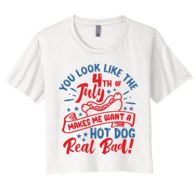 You Look Like 4th Of July Makes Me Want A Hot Dog Real Bad Crop Top