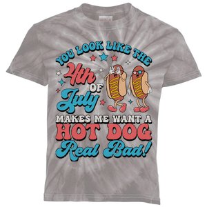 You Look Like The 4th Of July Hot Dog Merica Kids Tie-Dye T-Shirt