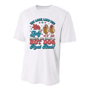 You Look Like The 4th Of July Hot Dog Merica Youth Performance Sprint T-Shirt