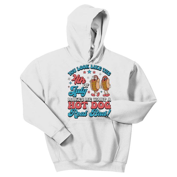 You Look Like The 4th Of July Hot Dog Merica Kids Hoodie