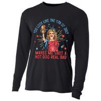 You Look Like The 4th Of July Makes Me Want Hot Dog Real Bad Cooling Performance Long Sleeve Crew