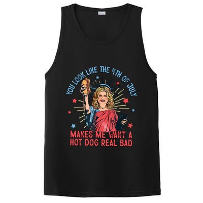You Look Like The 4th Of July Makes Me Want Hot Dog Real Bad PosiCharge Competitor Tank