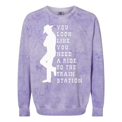 You look like you need a ride to the train station funny Colorblast Crewneck Sweatshirt