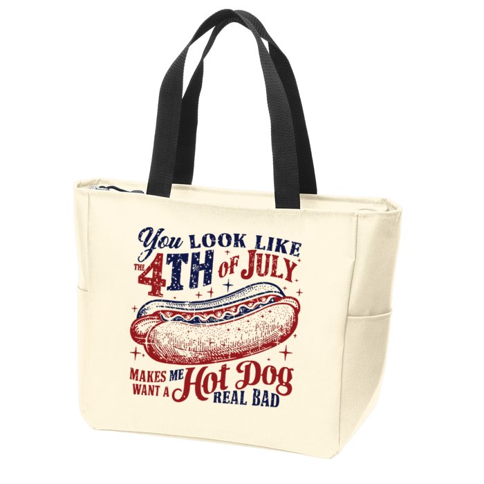 You Look Like The 4th Of July Makes Me Want A Hot Dog Real Bad Zip Tote Bag
