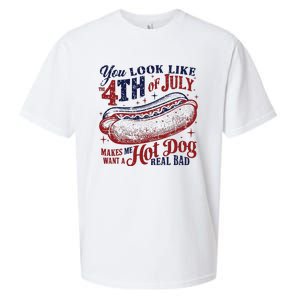 You Look Like The 4th Of July Makes Me Want A Hot Dog Real Bad Sueded Cloud Jersey T-Shirt