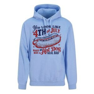 You Look Like The 4th Of July Makes Me Want A Hot Dog Real Bad Unisex Surf Hoodie