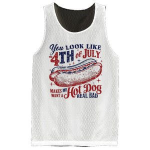 You Look Like The 4th Of July Makes Me Want A Hot Dog Real Bad Mesh Reversible Basketball Jersey Tank