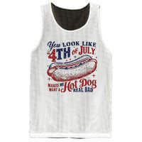 You Look Like The 4th Of July Makes Me Want A Hot Dog Real Bad Mesh Reversible Basketball Jersey Tank