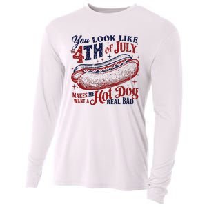 You Look Like The 4th Of July Makes Me Want A Hot Dog Real Bad Cooling Performance Long Sleeve Crew