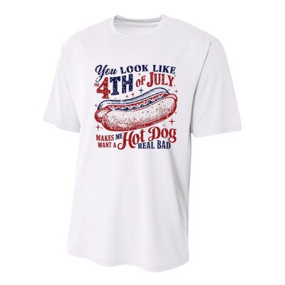 You Look Like The 4th Of July Makes Me Want A Hot Dog Real Bad Youth Performance Sprint T-Shirt