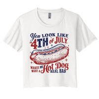 You Look Like The 4th Of July Makes Me Want A Hot Dog Real Bad Crop Top