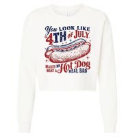 You Look Like The 4th Of July Makes Me Want A Hot Dog Real Bad Cropped Pullover Crew