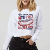You Look Like The 4th Of July Makes Me Want A Hot Dog Real Bad Cropped Pullover Crew