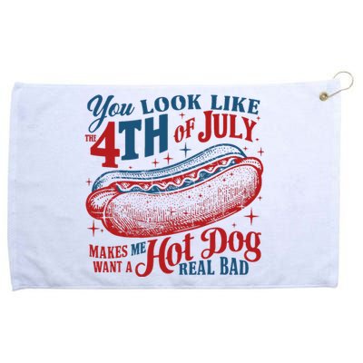 You Look Like The 4th Of July Hot Dog Patriotic Grommeted Golf Towel