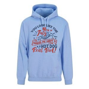 You Look Like The 4th July Makes Me Want A Hot Dog Real Bad Unisex Surf Hoodie