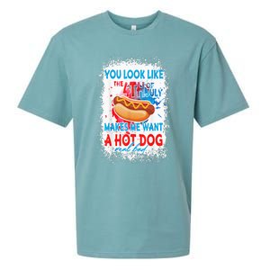 You Look Like The 4th July Makes Me Want A Hotdog Real Bad Sueded Cloud Jersey T-Shirt