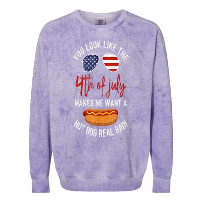 You Look Like The 4th Of July Patriotic Colorblast Crewneck Sweatshirt