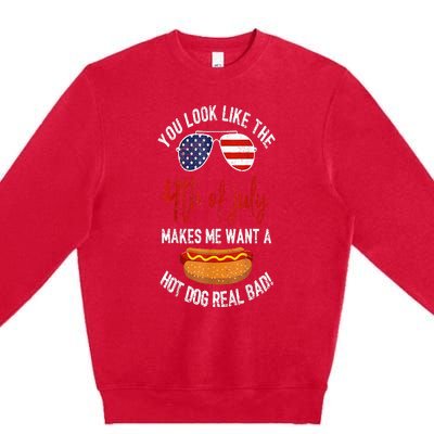 You Look Like The 4th Of July Patriotic Premium Crewneck Sweatshirt