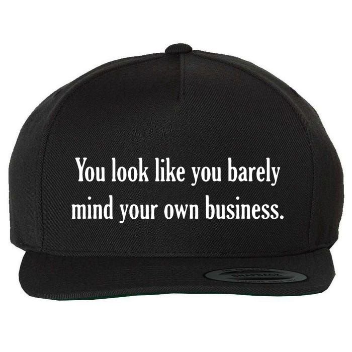 You Look Like You Barely Mind Your Own Business Wool Snapback Cap