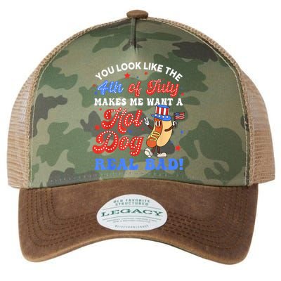 You Look Like The 4th Of July Makes Me Want Hot Dog Real Bad Legacy Tie Dye Trucker Hat