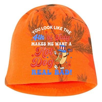 You Look Like The 4th Of July Makes Me Want Hot Dog Real Bad Kati - Camo Knit Beanie