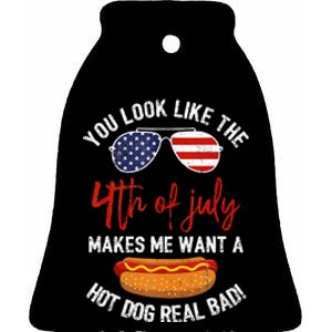 You Look Like The 4th Of July Patriotic Ceramic Bell Ornament