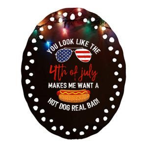 You Look Like The 4th Of July Patriotic Ceramic Oval Ornament