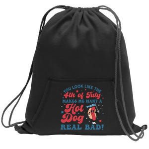 You Look Like The 4th Of July Makes Me Want A Hot Dog Sweatshirt Cinch Pack Bag