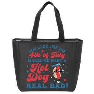 You Look Like The 4th Of July Makes Me Want A Hot Dog Zip Tote Bag