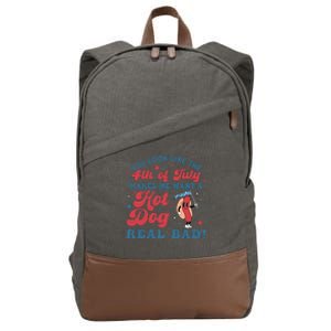 You Look Like The 4th Of July Makes Me Want A Hot Dog Cotton Canvas Backpack