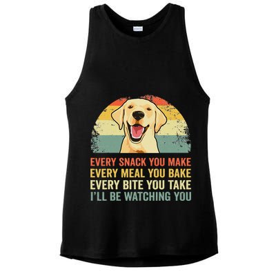 Yellow Labrador Lab Dad Yellow Labrador Retriever Ladies PosiCharge Tri-Blend Wicking Tank