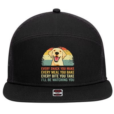 Yellow Labrador Lab Dad Yellow Labrador Retriever 7 Panel Mesh Trucker Snapback Hat