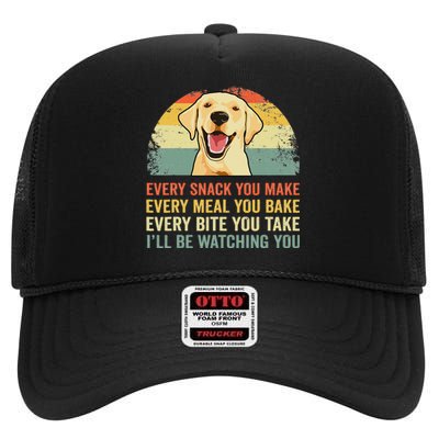 Yellow Labrador Lab Dad Yellow Labrador Retriever High Crown Mesh Back Trucker Hat