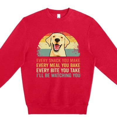 Yellow Labrador Lab Dad Yellow Labrador Retriever Premium Crewneck Sweatshirt