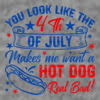 You Look Like The 4th Of July Makes Me Want Hot Dog Real Bad Hooded Wearable Blanket