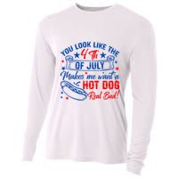 You Look Like The 4th Of July Makes Me Want Hot Dog Real Bad Cooling Performance Long Sleeve Crew