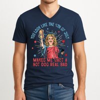 You Look Like 4th Of July Makes Me Want A Hot Dog Real Bad V-Neck T-Shirt