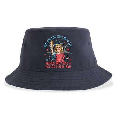 You Look Like 4th Of July Makes Me Want A Hot Dog Real Bad Sustainable Bucket Hat