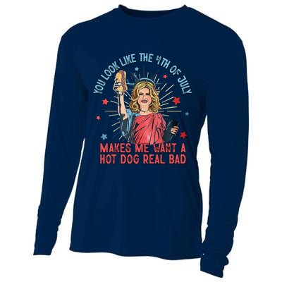 You Look Like 4th Of July Makes Me Want A Hot Dog Real Bad Cooling Performance Long Sleeve Crew