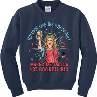 You Look Like 4th Of July Makes Me Want A Hot Dog Real Bad Kids Sweatshirt