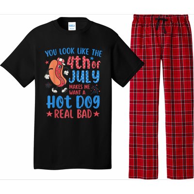 You Look Like The 4th Of July Makes Me Want Hot Dog Real Bad Pajama Set