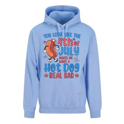 You Look Like The 4th Of July Makes Me Want Hot Dog Real Bad Unisex Surf Hoodie