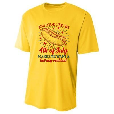 You Look Like The 4th Of July Makes Me Want A Hotdog Real Bad Youth Performance Sprint T-Shirt