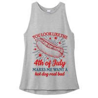 You Look Like The 4th Of July Makes Me Want A Hotdog Real Bad Ladies PosiCharge Tri-Blend Wicking Tank