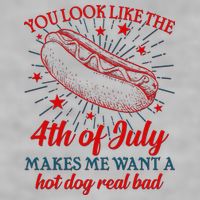 You Look Like The 4th Of July Makes Me Want A Hotdog Real Bad Ladies PosiCharge Tri-Blend Wicking Tank